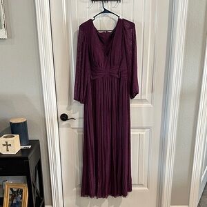 Ever Pretty Long Sleeve Purple Dress